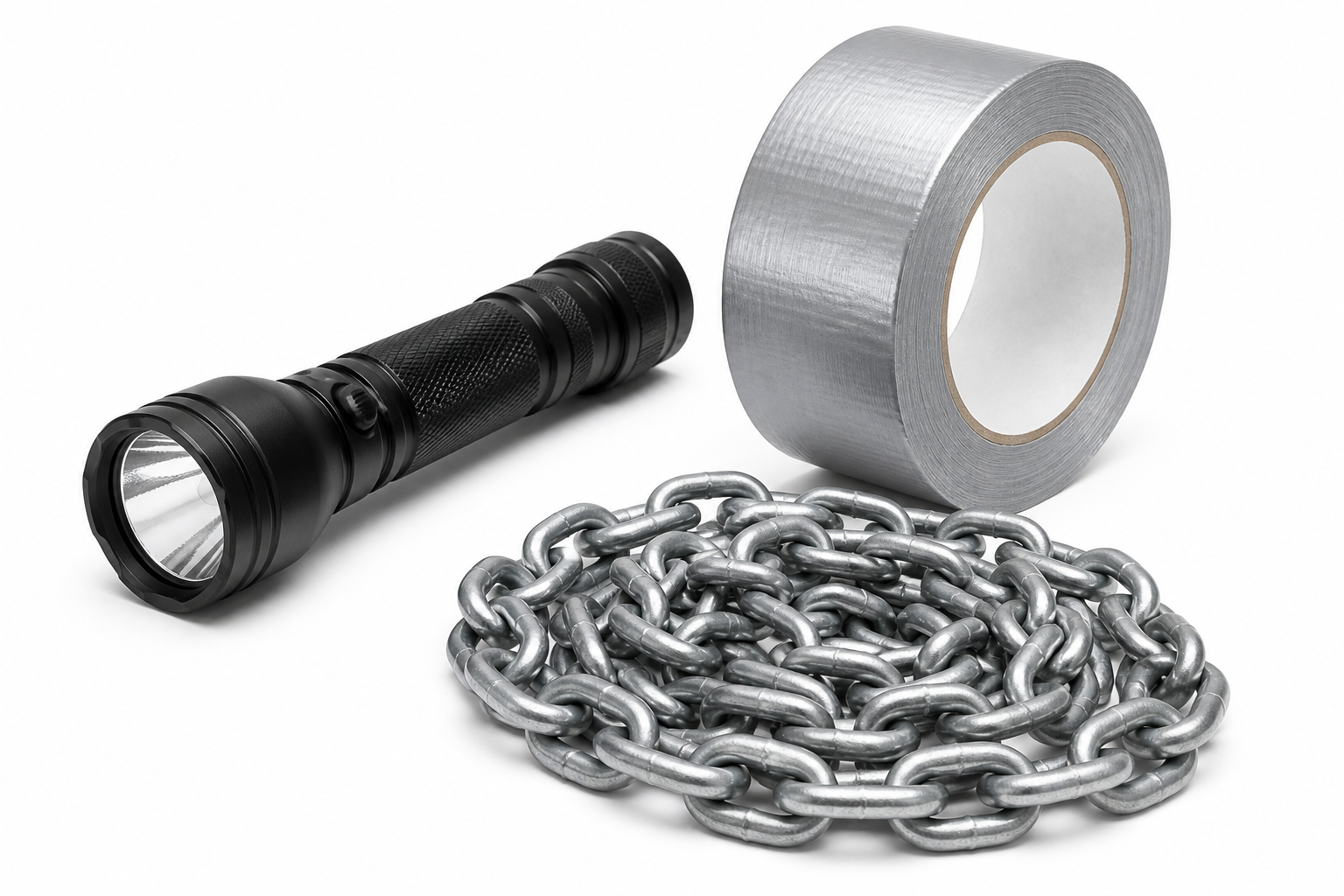 Flashlight tape and chain