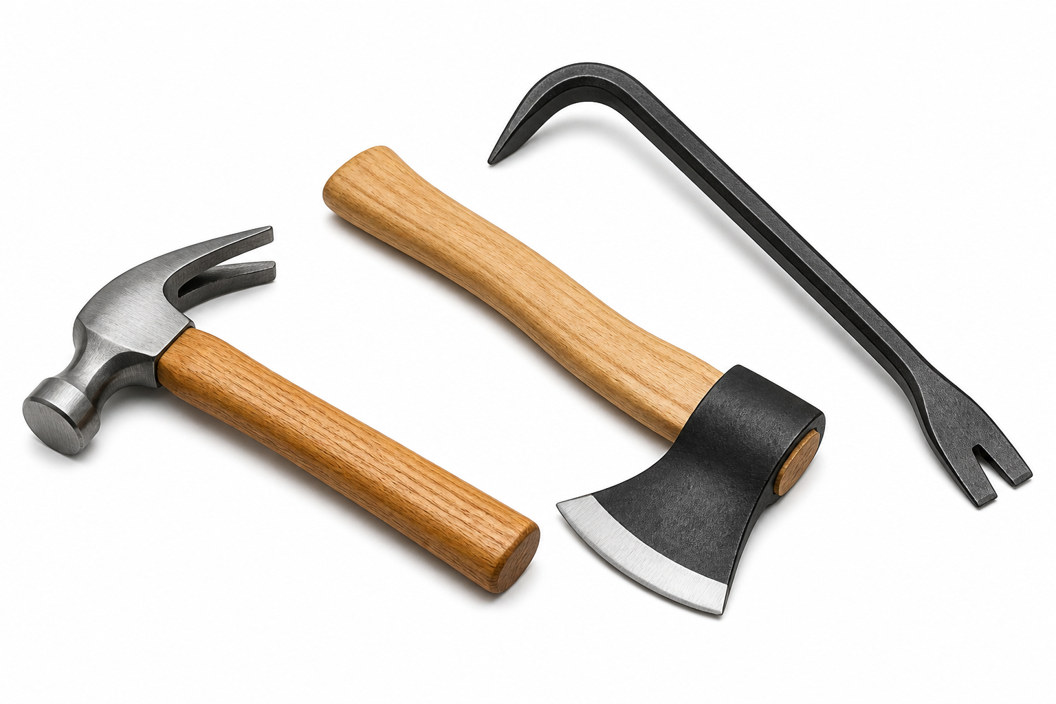 Hammer axe and crowbar